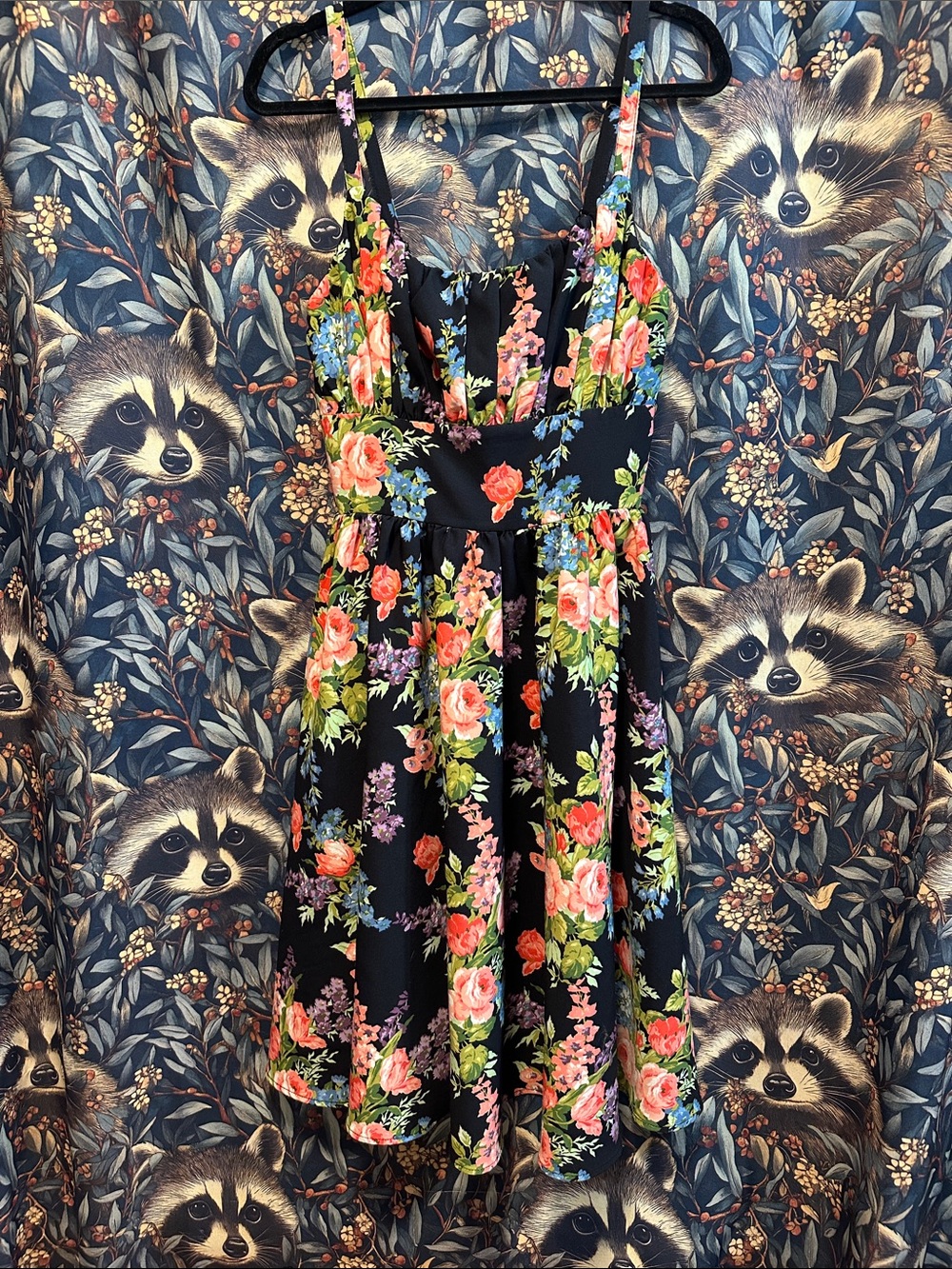 Vixen By Micheline Pitt Black Floral Ingenue in Medium M